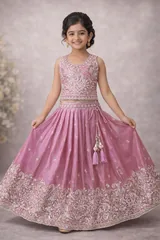 Blush Silver Lehenga — view 1
