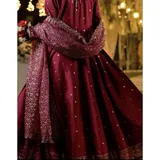 Maroon Raw Silk Suit — view 4