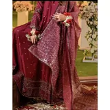 Maroon Raw Silk Suit — view 5