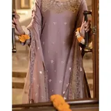 Mauve Embroidered Farshi Set — view 3
