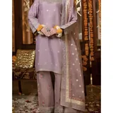 Mauve Embroidered Farshi Set — view 4