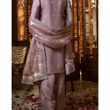 Mauve Embroidered Farshi Set — view 5